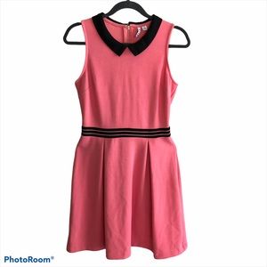Elle pink & black collar skater dress, XS